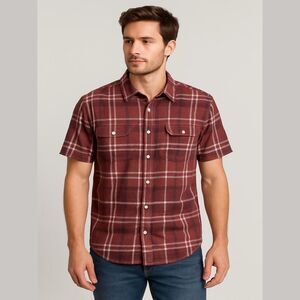 American Rag Red Plaid Short Sleeve Shirt XXL
